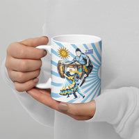 Personalized Uruguay Soccer Ceramic Mug Cultural Dance Drums Sun Emblem Dynamic Flag