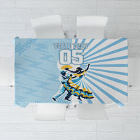 Personalized Uruguay Soccer Tablecloth Cultural Dance Drums Sun Emblem Dynamic Flag