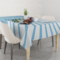 Personalized Uruguay Soccer Tablecloth Cultural Dance Drums Sun Emblem Dynamic Flag