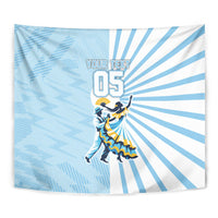 Personalized Uruguay Soccer Tapestry Cultural Dance Drums Sun Emblem Dynamic Flag