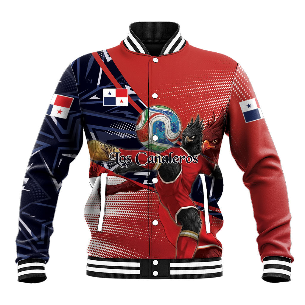 Personalized Panama Football Baseball Jacket Los Canaleros Harpy Eagle Mascot - National Flag Colors
