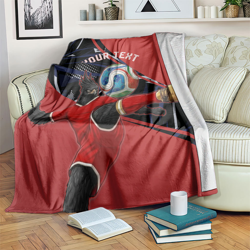 Personalized Panama Football Blanket Los Canaleros Harpy Eagle Mascot - National Flag Colors