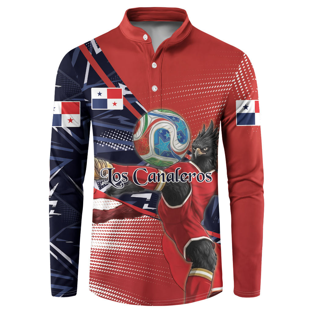 Personalized Panama Football Button Sweatshirt Los Canaleros Harpy Eagle Mascot - National Flag Colors