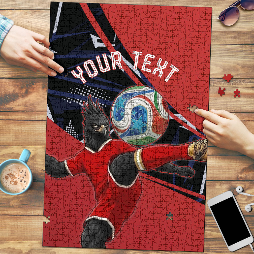 Personalized Panama Football Puzzle Los Canaleros Harpy Eagle Mascot - National Flag Colors