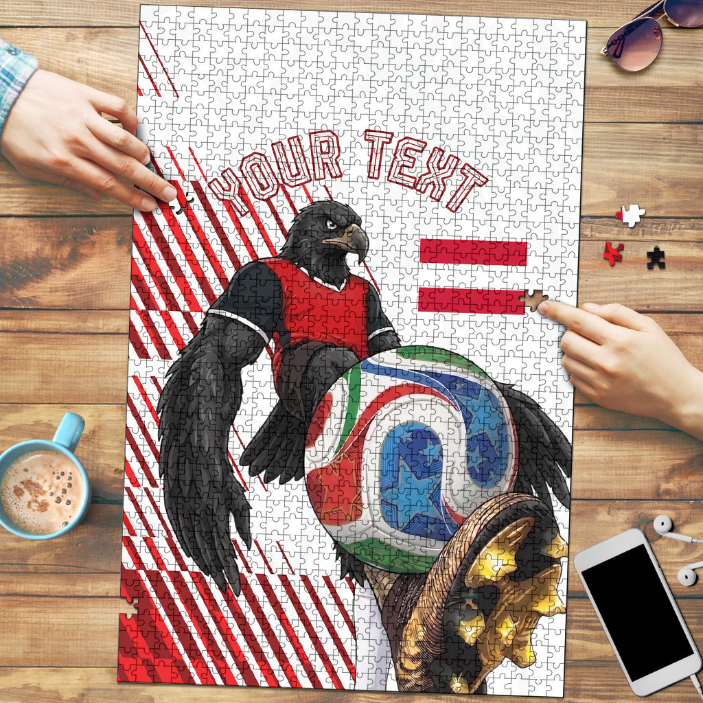 Personalized Austria Football Puzzle Unsere Burschen Striped Graphic With Action Player