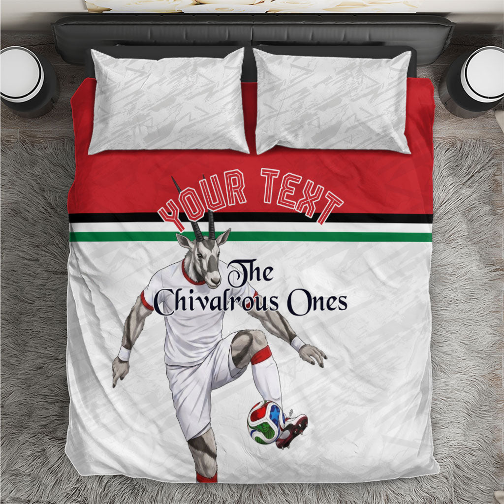 Personalized Jordan Football Bedding Set The Chivalrous Ones Soccer Player - Jordanian Flag Heritage
