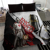 Knights Templar Bedding Set Crusader Warrior Full Armor Red Cross