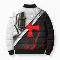 Knights Templar Bomber Puffer Jacket Crusader Warrior Full Armor Red Cross