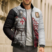 Knights Templar Bomber Puffer Jacket Crusader Warrior Full Armor Red Cross