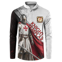 Knights Templar Button Sweatshirt Crusader Warrior Full Armor Red Cross