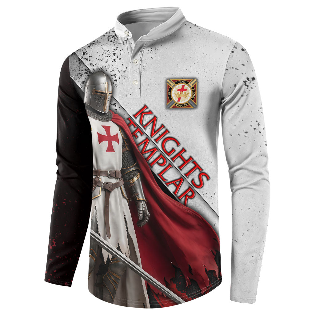 Knights Templar Button Sweatshirt Crusader Warrior Full Armor Red Cross