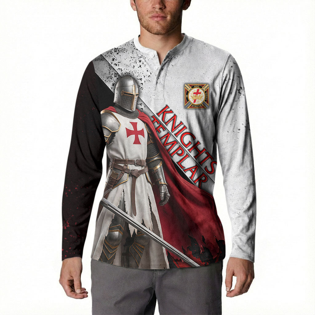 Knights Templar Button Sweatshirt Crusader Warrior Full Armor Red Cross