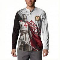 Knights Templar Button Sweatshirt Crusader Warrior Full Armor Red Cross
