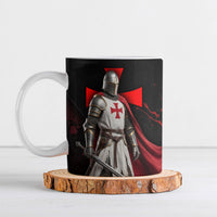 Knights Templar Ceramic Mug Crusader Warrior Full Armor Red Cross