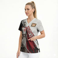 Knights Templar Scrub Top Crusader Warrior Full Armor Red Cross