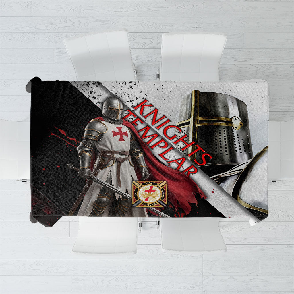 Knights Templar Tablecloth Crusader Warrior Full Armor Red Cross