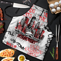 Personalized Chicago City Skyline Apron Urban Graffiti - Cloud Gate - Windy City Typography