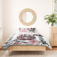 Personalized Chicago City Skyline Bedding Set Urban Graffiti - Cloud Gate - Windy City Typography