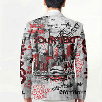 Personalized Chicago City Skyline Blazer Urban Graffiti - Cloud Gate - Windy City Typography
