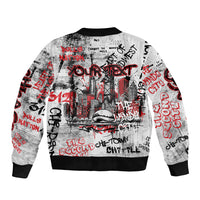 Personalized Chicago City Skyline Bomber Jacket Urban Graffiti - Cloud Gate - Windy City Typography