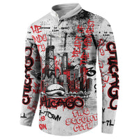 Personalized Chicago City Skyline Button Sweatshirt Urban Graffiti - Cloud Gate - Windy City Typography