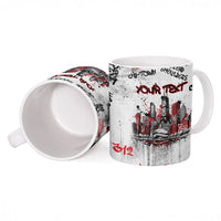 Personalized Chicago City Skyline Ceramic Mug Urban Graffiti - Cloud Gate - Windy City Typography