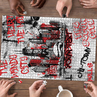 Personalized Chicago City Skyline Puzzle Urban Graffiti - Cloud Gate - Windy City Typography
