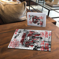 Personalized Chicago City Skyline Puzzle Urban Graffiti - Cloud Gate - Windy City Typography