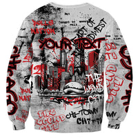 Personalized Chicago City Skyline Sweatshirt Urban Graffiti - Cloud Gate - Windy City Typography
