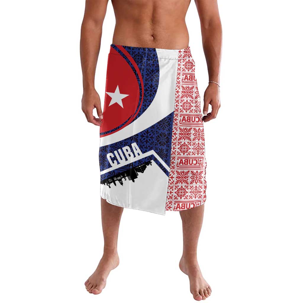 Cuba Flag Lavalava Red White and Blue Design with Cuban Star and Havana City Skyline - Wonder Print Shop