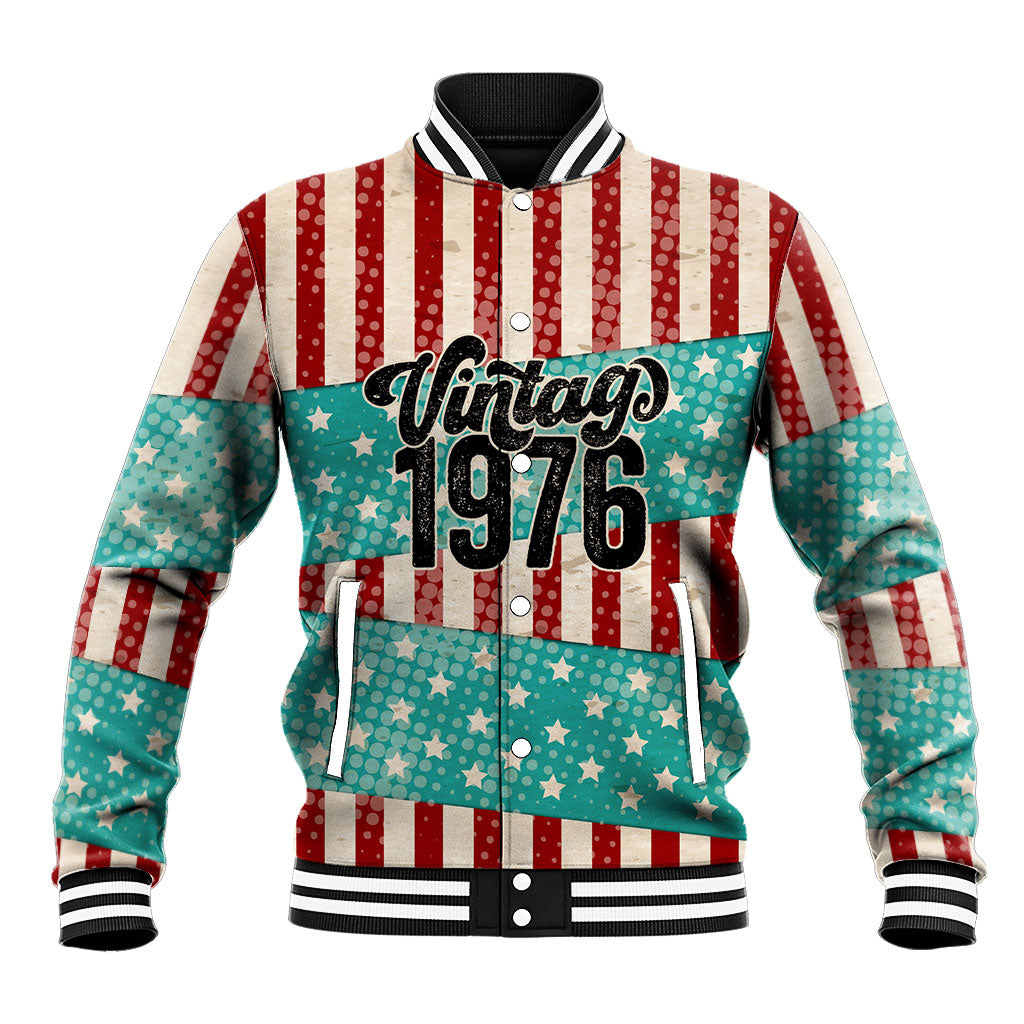 America Vintage 1976 50th Birthday Baseball Jacket Retro Sunset Patriotic