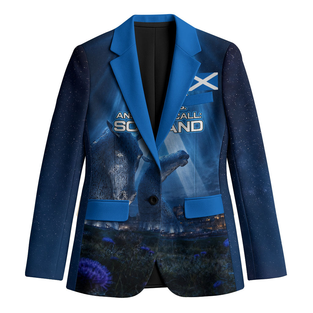 Scotland Kelpies And Unicorn UFO Blazer Sci-Fi Alien Abduction And Magic Legends