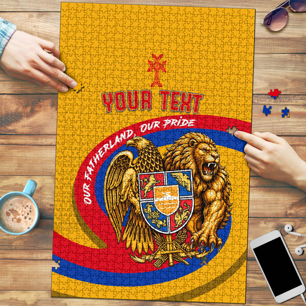 Personalized Armenia Coat Of Arms Puzzle Armenian Flag Map And Patriotic Eagle Lion