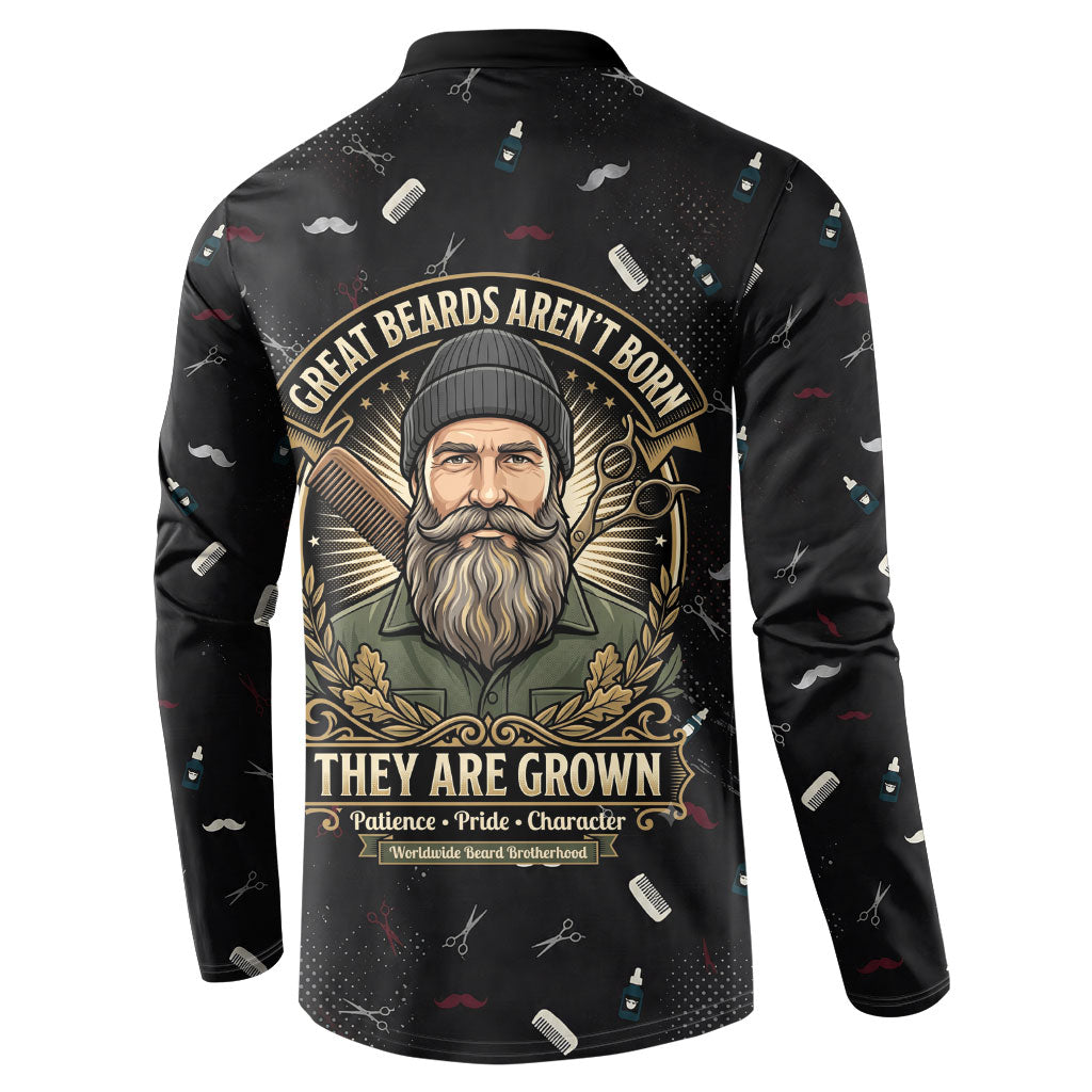 The Beard Society Button Sweatshirt Vintage Barber Great Beards Grown With Pride
