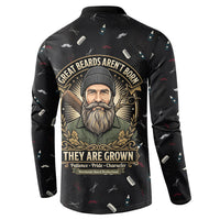 The Beard Society Button Sweatshirt Vintage Barber Great Beards Grown With Pride