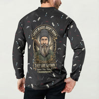 The Beard Society Button Sweatshirt Vintage Barber Great Beards Grown With Pride