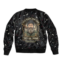 The Beard Society Sleeve Zip Bomber Jacket Vintage Barber Great Beards Grown With Pride