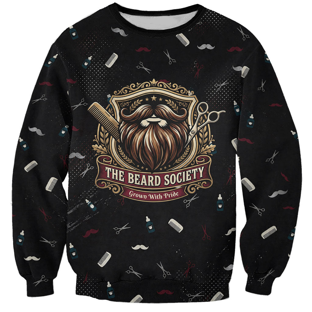 The Beard Society Sweatshirt Vintage Barber Great Beards Grown With Pride