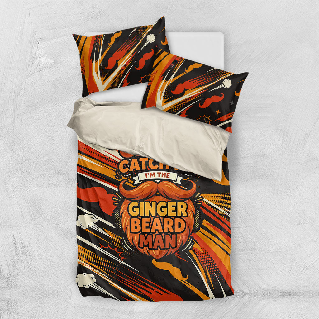World Beard Day Bedding Set Ginger Beard Man Pride - Retro Comic