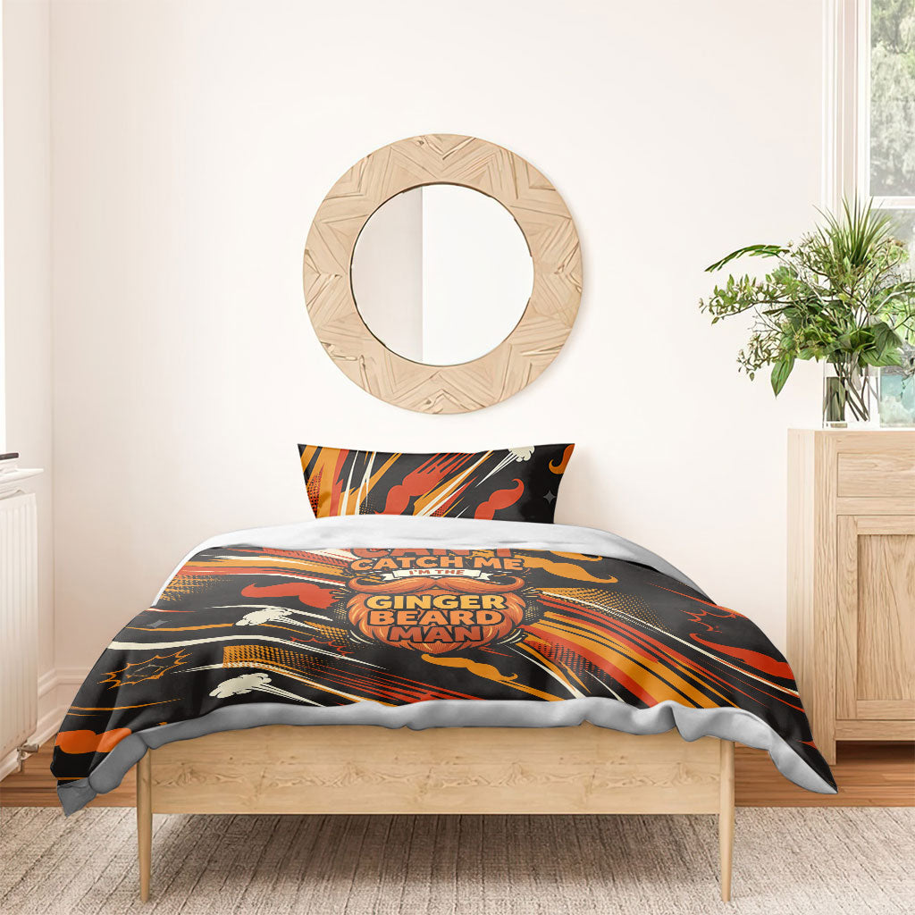 World Beard Day Bedding Set Ginger Beard Man Pride - Retro Comic