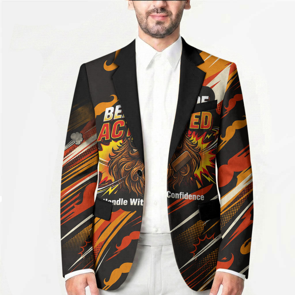 World Beard Day Blazer Ginger Beard Man Pride - Retro Comic
