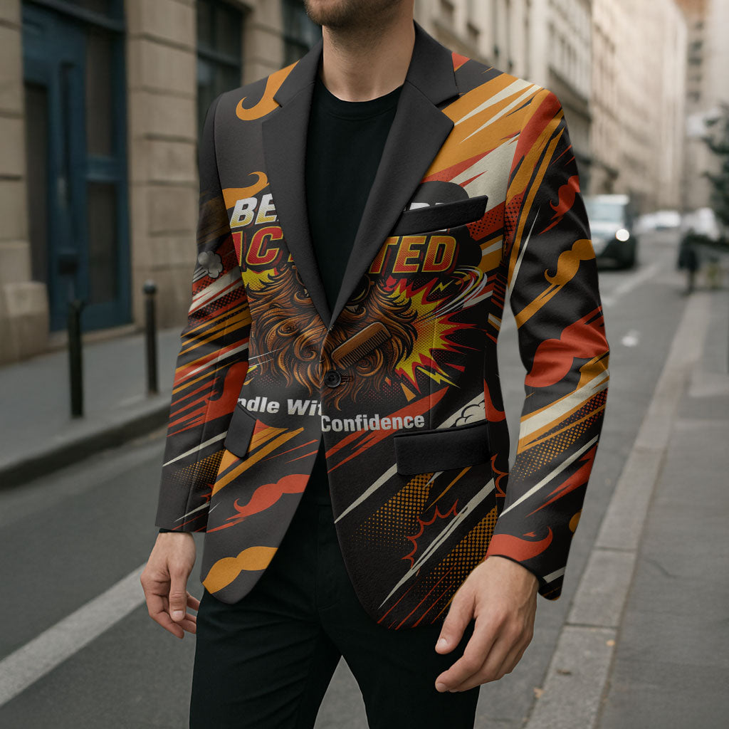 World Beard Day Blazer Ginger Beard Man Pride - Retro Comic