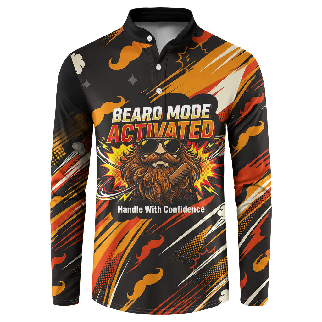 World Beard Day Button Sweatshirt Ginger Beard Man Pride - Retro Comic