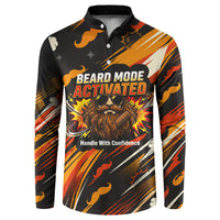 World Beard Day Button Sweatshirt Ginger Beard Man Pride - Retro Comic