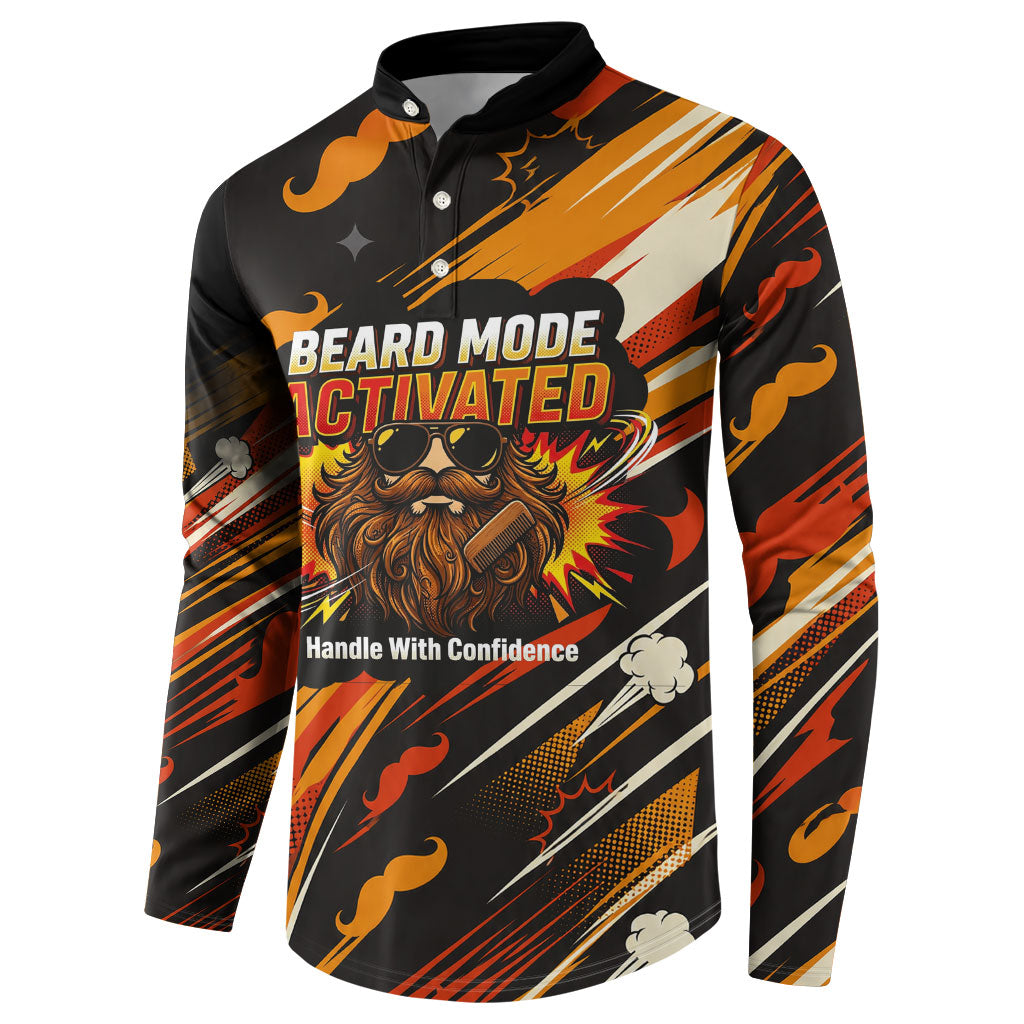 World Beard Day Button Sweatshirt Ginger Beard Man Pride - Retro Comic