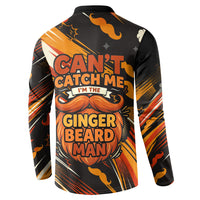 World Beard Day Button Sweatshirt Ginger Beard Man Pride - Retro Comic