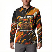 World Beard Day Button Sweatshirt Ginger Beard Man Pride - Retro Comic