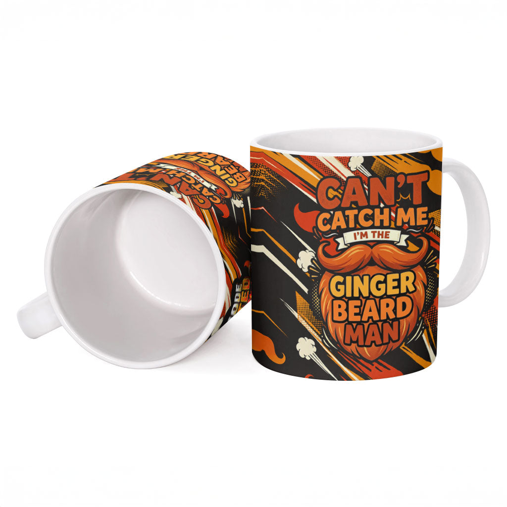 World Beard Day Ceramic Mug Ginger Beard Man Pride - Retro Comic