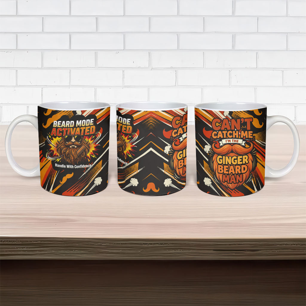 World Beard Day Ceramic Mug Ginger Beard Man Pride - Retro Comic