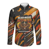 World Beard Day Long Sleeve Button Shirt Ginger Beard Man Pride - Retro Comic